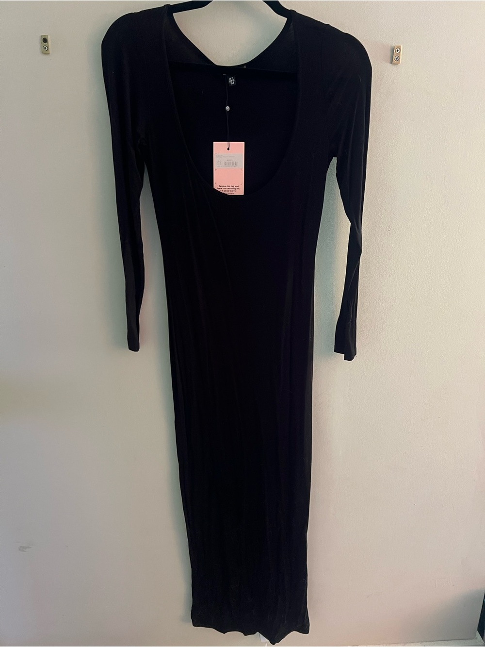 Missguided Black Long-Sleeve Maxi Dress